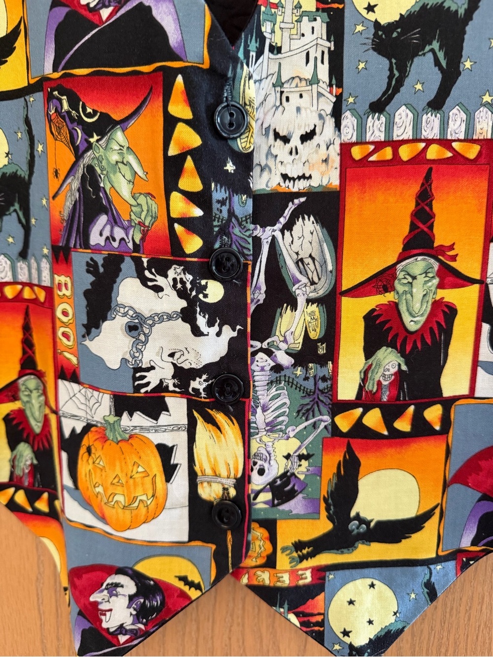 ROBYN-LYN Retro 90s Vintage Spooky Halloween 100% Cotton Vest Women’s Size S/M - Picture 4 of 9
